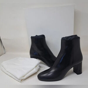 NWT Saint Laurent Paris LouLou 70 Zip Booties Ankle Boots Black Leather 38EU 8US